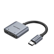 --Conversor USB Tipo-C Vention BGZHA/ USB Tipo-C Macho - 2x USB Tipo-C Hembra (Audio y Carga)-