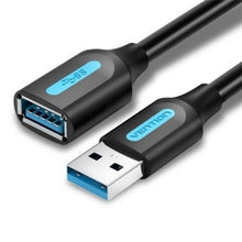 --Cable Alargador USB 3.0 Vention CBHBJ/ USB Macho - USB Hembra/ 5m/ Negro-