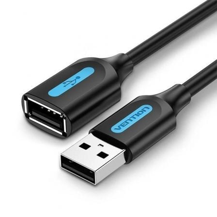 --Cable Alargador USB 2.0 Vention CBIBJ/ USB Macho - USB Hembra/ 480Mbps/ 5m/ Negro-