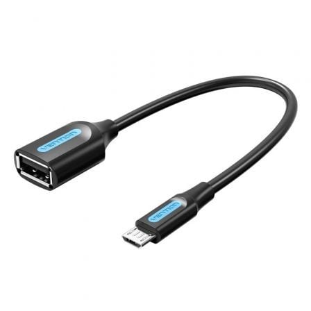 --Cable USB 2.0 Vention CCUBB/ MicroUSB Macho - USB Hembra/ 480Mbps/ 15cm/ Negro-