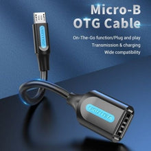 -1-Cable USB 2.0 Vention CCUBB/ MicroUSB Macho - USB Hembra/ 480Mbps/ 15cm/ Negro-1