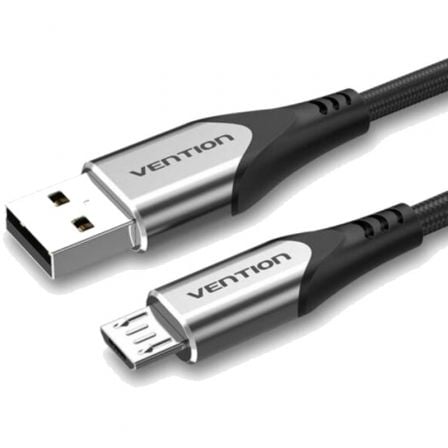 --Cable USB 2.0 Vention COAHF/ USB Macho - MicroUSB Macho/ Hasta 60W/ 480Mbps/ 1m/ Gris-