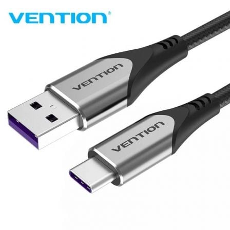 --Cable USB 2.0 Tipo-C Vention COFHD/ USB Tipo-C Macho - USB Macho/ Hasta 100W/ 480Mbps/ 50cm/ Gris-