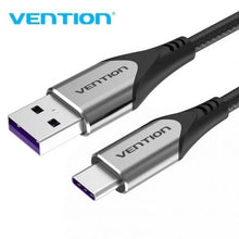 --Cable USB 2.0 Tipo-C Vention COFHH/ USB Tipo-C Macho - USB Macho/ Hasta 100W/ 480Mbps/ 2m/ Gris-