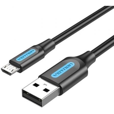 --Cable USB 2.0 Vention COLBI/ USB Macho - MicroUSB Macho/ Hasta 60W/ 480Mbps/ 3m/ Negro-