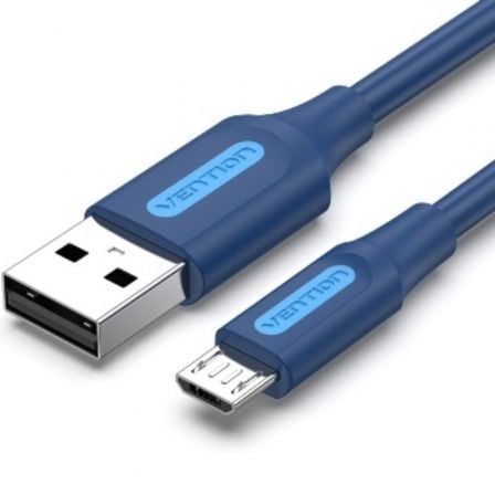 --Cable USB 2.0 Vention COLLH/ USB Macho - MicroUSB Macho/ 480Mbps/ 2m/ Azul-