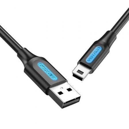 --Cable USB 2.0 Vention COMBD/ USB Macho - MiniUSB Macho/ Hasta 10W/ 480Mbps/ 50cm/ Negro-