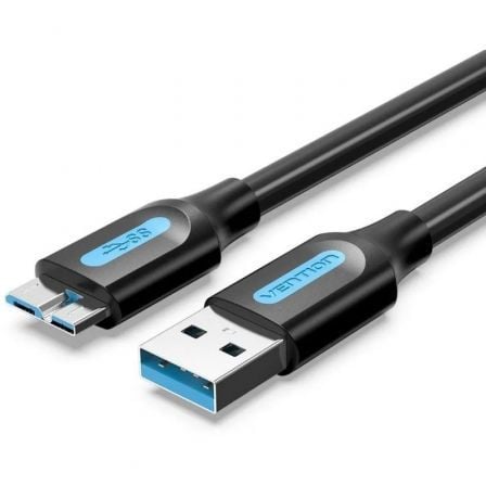--Cable USB 3.0 Vention COPBF/ USB Macho - MicroUSB Macho/ Hasta 10W/ 5Gbps/ 1m/ Negro-