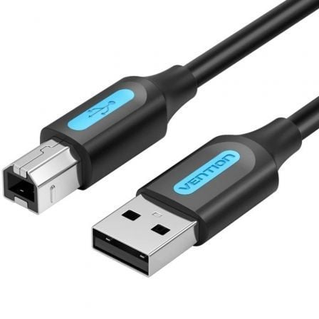 --Cable USB 2.0 Impresora Vention COQBD/ USB Tipo-B Macho - USB Macho/ 480Mbps/ 50cm/ Negro-