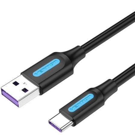 --Cable USB 2.0 Tipo-C Vention CORBG/ USB Macho - USB Tipo-C Macho/ Hasta 100W/ 480Mbps/ 1.5m/ Negro-
