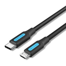 --Cable USB 2.0 Tipo-C Vention COVBH/ USB Tipo-C Macho - MicroUSB Macho/ Hasta 10W/ 480Mbps/ 2m/ Negro-