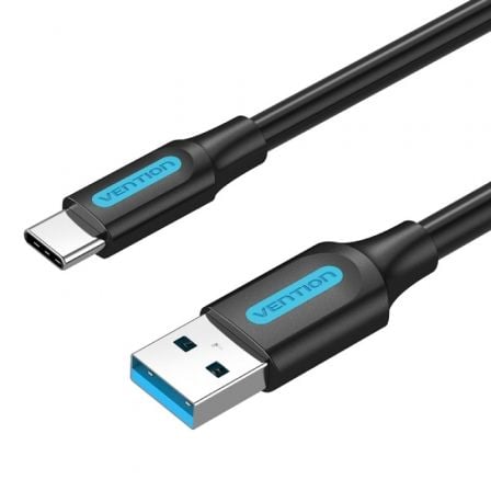 --Cable USB 3.0 Tipo-C Vention COZBH/ USB Macho - USB Tipo-C Macho/ Hasta 60W/ 5Gbps/ 2m/ Negro-
