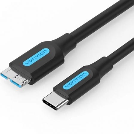 --Cable USB 3.0 Vention CQABF/ microUSB Macho - USB Tipo-C Macho/ 5Gbps/ 1m/ Negro-