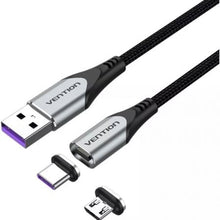 --Cable USB 2.0 Vention CQNHD/ USB Macho/ MicroUSB Macho - USB Tipo-C Macho/ 480Mbps/ 50cm/ Gris-