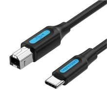 --Cable USB 2.0 Tipo-C Vention CQUBH/ USB Tipo-B Macho - USB Tipo-C Macho/ 480Mbps/ 2m/ Negro-