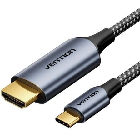 --Cable Conversor HDMI 2.0 4K Vention CRHHAC/ USB Tipo-C Macho - HDMI Macho/ 1.8m/ Negro-