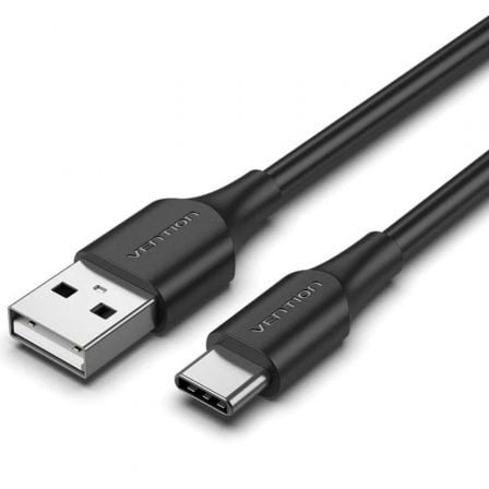 --Cable USB 2.0 Tipo-C Vention CTHBC/ USB Tipo-C Macho - USB Macho/ Hasta 60W/ 480Mbps/ 25cm/ Negro-