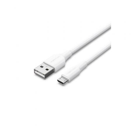 --Cable USB 2.0 Vention CTIWH/ USB Macho - MicroUSB Macho/ Hasta 60W/ 480Mbps/ 2m/ Blanco-