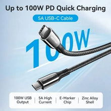 -1-Cable USB 2.0 Tipo-C 5A 100W Vention CTKBH/ USB Tipo-C Macho - USB Tipo-C Macho/ Hasta 100W/ 480Mbps/ 2m/ Negro-1
