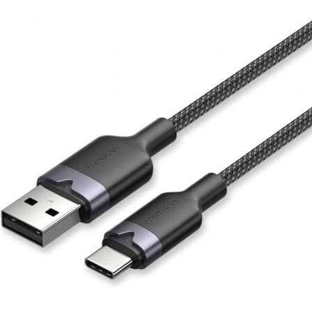 --Cable USB 2.0 Tipo-C Vention CTNBF/ USB Tipo-C Macho - USB Macho/ Hasta 60W/ 480Mbps/ 1m/ Negro-