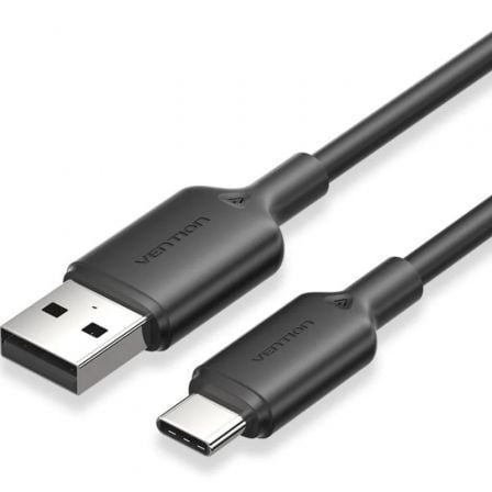 --Cable USB 2.0 Tipo-C Vention CTQBH/ USB Tipo-C Macho - USB Macho/ Hasta 60W/ 480Mbps/ 2m/ Negro-