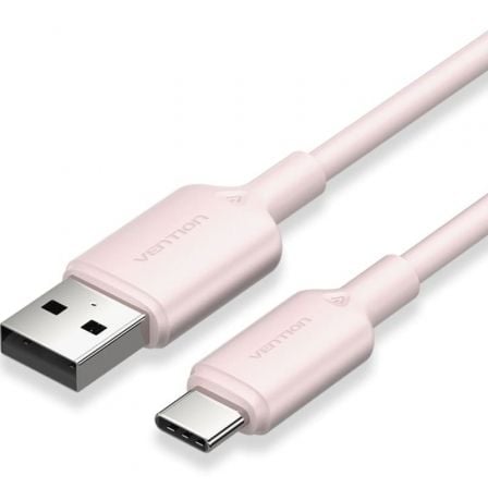 --Cable USB 2.0 Tipo-C Vention CTQPH/ USB Tipo-C Macho - USB Macho/ Hasta 60W/ 480Mbps/ 2m/ Rosa-