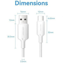 -2-Cable USB 2.0 Tipo-C Vention CTQWF/ USB Tipo-C Macho - USB Macho/ Hasta 60W/ 480Mbps/ 1m/ Blanco-2