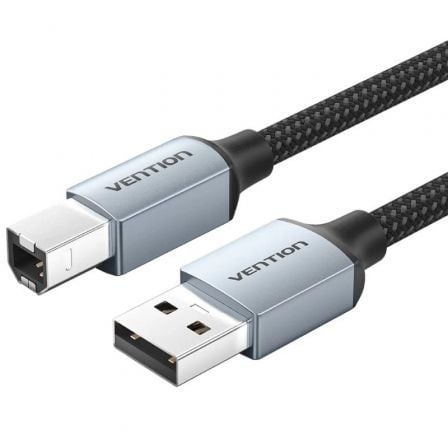 --Cable USB 2.0 Impresora Vention CTTHG/ USB Tipo-B Macho - USB Macho/ 480Mbps/ 1.5m/ Gris-