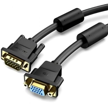 --Cable Alargador SVGA Vention DAGBH/ VGA Macho - VGA Hembra/ 2m/ Negro-