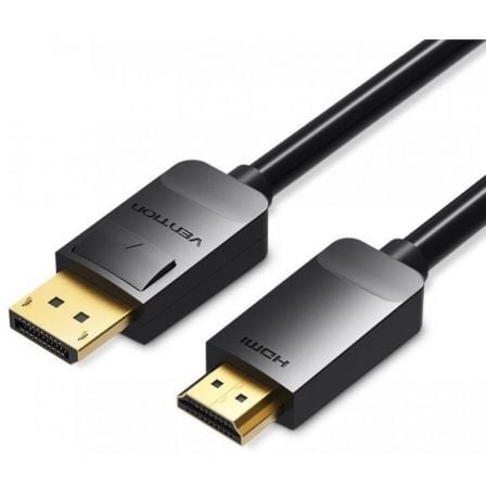 --Cable Conversor Vention HADBI/ DisplayPort Macho - HDMI Macho/ 3m/ Negro-