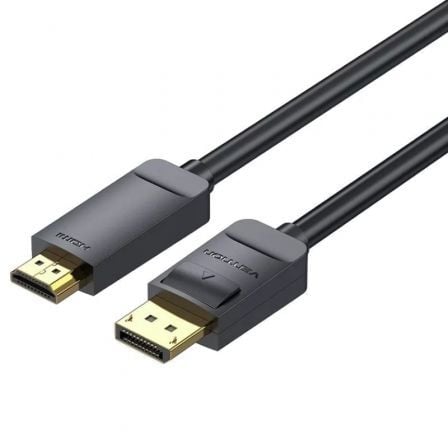 --Cable Conversor Vention HAGBI/ DisplayPort Macho - HDMI 4K Macho/ 3m/ Negro-