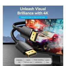 -1-Cable Conversor Vention HAKBH/ DisplayPort Macho - DisplayPort 4K Macho/ 2m/ Negro-1