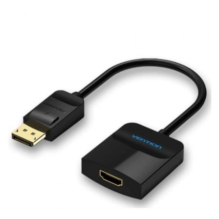 --Conversor Vention HBGBB/ DisplayPort Macho - HDMI Hembra/ 15cm/ Negro-