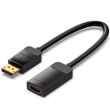 --Cable Conversor Vention HBZBB/ DisplayPort Macho - HDMI 4K Hembra/ 15cm/ Negro-