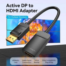 -1-Cable Conversor Vention HBZBB/ DisplayPort Macho - HDMI 4K Hembra/ 15cm/ Negro-1