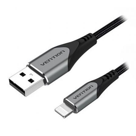 --Cable USB 2.0 Lightning Vention LABHF/ USB Macho - Lightning Macho/ Hasta 12W/ 480Mbps/ 1m/ Gris-
