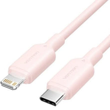 --Cable USB 2.0 Tipo-C Lightning Vention LAKPF/ USB Tipo-C Macho - Lightning Macho/ Hasta 27W/ 480Mbps/ 1m/ Rosa-