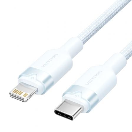 --Cable USB Tipo-C Lightning Vention LALSF/ USB Tipo-C Macho - Lightning Macho/ 27W/ 480Mbps/ 1m/ Azul-
