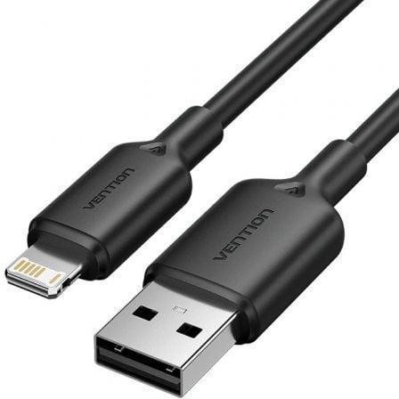 --Cable USB 2.0 Lightning Vention LAMBH/ USB Macho - Lightning Macho/ 480Mbps/ 2m/ Negro-