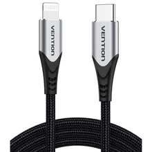 -1-Cable USB 2.0 Tipo-C Lightning Vention TACHH/ USB Tipo-C Macho - Lightning Macho/ Hasta 27W/ 480Mbps/ 2m/ Gris y Negro-1