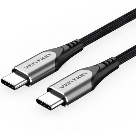 --Cable USB 2.0 Tipo-C Vention TADHG/ USB Tipo-C Macho - USB Tipo-C Macho/ Hasta 60W/ 480Mbps/ 1.5m/ Gris-