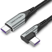 --Cable USB 2.0 Tipo-C 90º Vention TAKHD/ USB Tipo-C Macho - USB Tipo-C Macho/ Hasta 100W/ 480Mbps/ 50cm/ Gris-