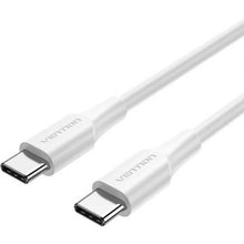 --Cable USB 2.0 Tipo-C 3A Vention TRCWH/ USB Tipo-C Macho - USB Tipo-C Macho/ Hasta 60W/ 480Mbps/ 2m/ Blanco-