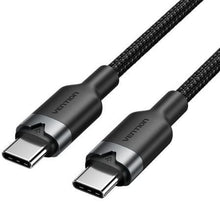 --Cable USB 2.0 Tipo-C 3A Vention TRDBF/ USB Tipo-C Macho - USB Tipo-C Macho/ Hasta 60W/ 480Mbps/ 1m/ Negro-