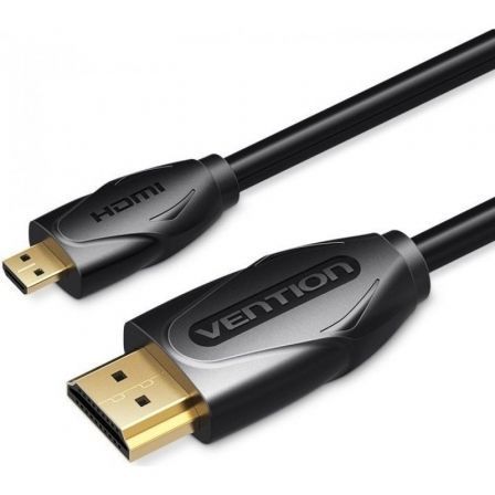 --Cable HDMI Vention VAA-D03-B200/ HDMI Macho - Micro HDMI Macho/ 2m/ Negro-