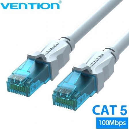 --Cable de Red RJ45 UTP Vention VAP-A10-S1500 Cat.5e/ 15m/ Azul y Blanco-
