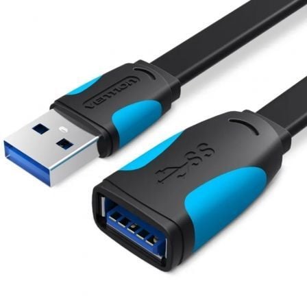 --Cable Alargador USB 3.0 Vention VAS-A13-B100/ USB Macho - USB Hembra/ 5Gbps/ 1m/ Negro y Azul-