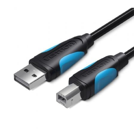 --Cable USB 2.0 Impresora Vention VAS-A16-B200/ USB Tipo-B Macho - USB Macho/ 480Mbps/ 2m/ Negro-