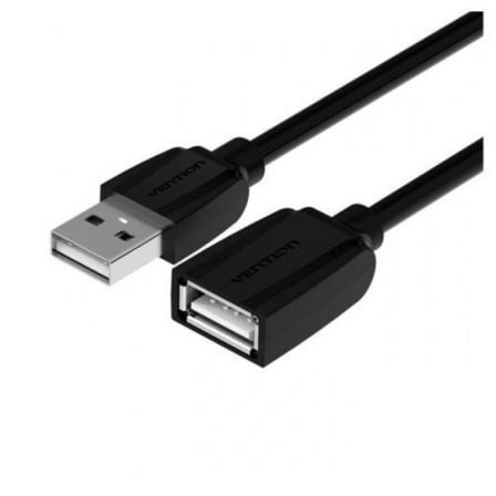 --Cable Alargador USB 2.0 Vention VAS-A44-B200/ USB Macho - USB Hembra/ 480Mbps/ 2m/ Negro-