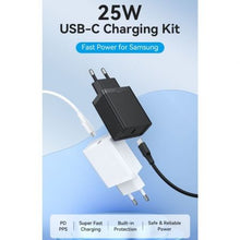 -1-Cargador de Pared Vention FAHBF-EU/ 1xUSB Tipo-C + 2x Cable USB Tipo-C/ 25W-1